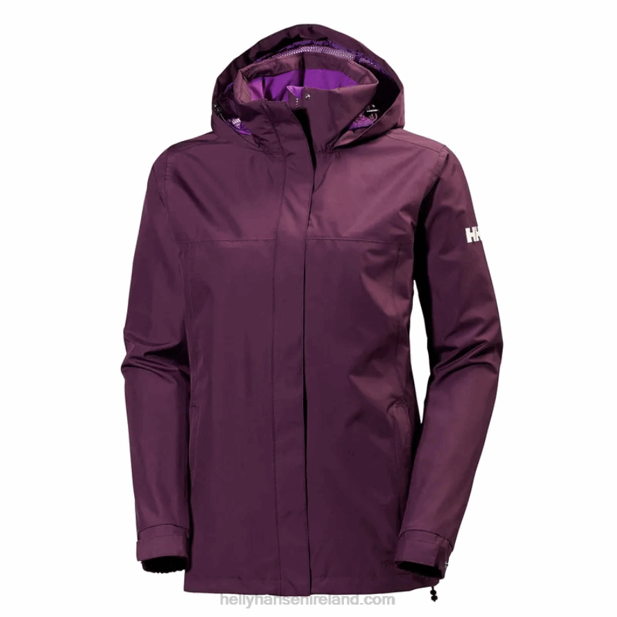 WHITE/BLACK 8V222F2581 Helly-Hansen WOMEN'S ADEN RAIN JACKET