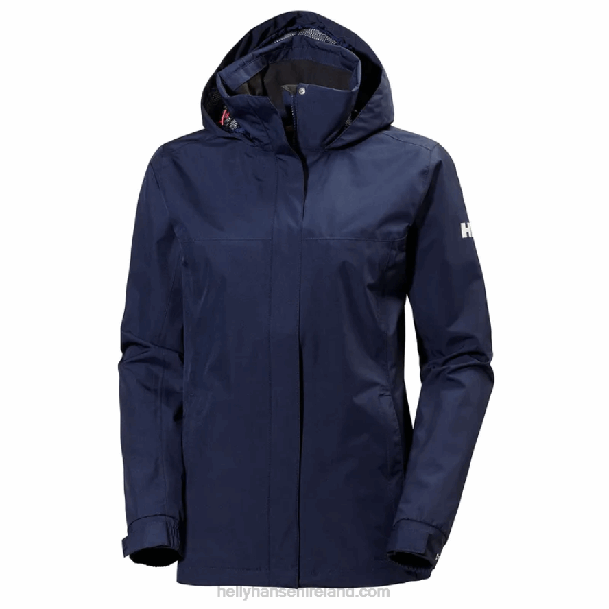 WHITE/BLACK 8V222F2581 Helly-Hansen WOMEN'S ADEN RAIN JACKET