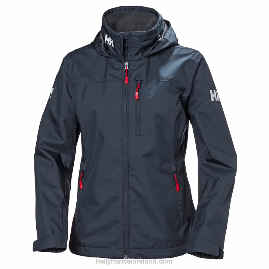 BLACK 8V222F1352 Helly-Hansen WOMEN'S CREW HOODED SAILING JACKET