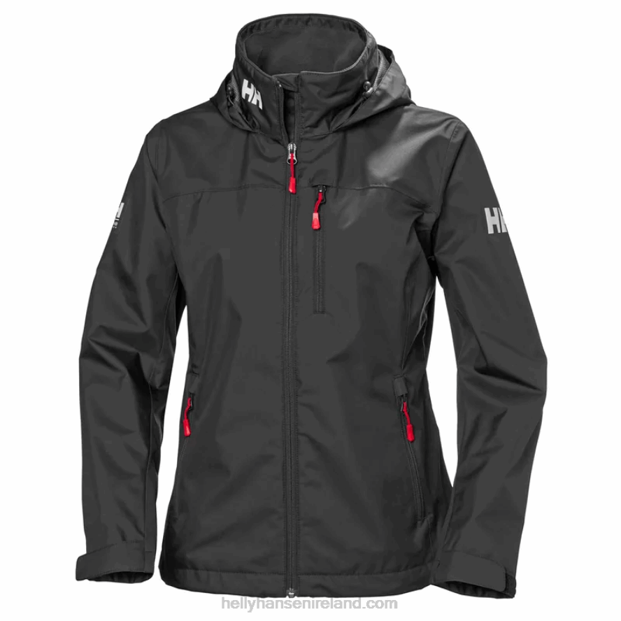 RED 8V222F1351 Helly-Hansen WOMEN'S CREW HOODED SAILING JACKET