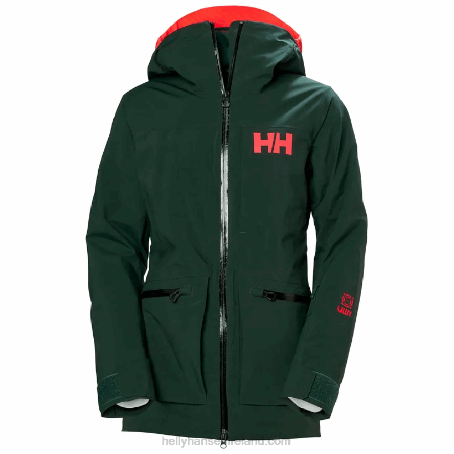 JADE/BLACK 8V222F2652 Helly-Hansen WOMEN'S POWDERQUEEN INFINITY SKI JACKET