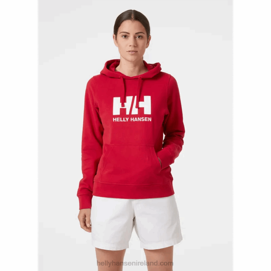 WHITE 8V222F1894 Helly-Hansen WOMEN'S HH LOGO HOODIE