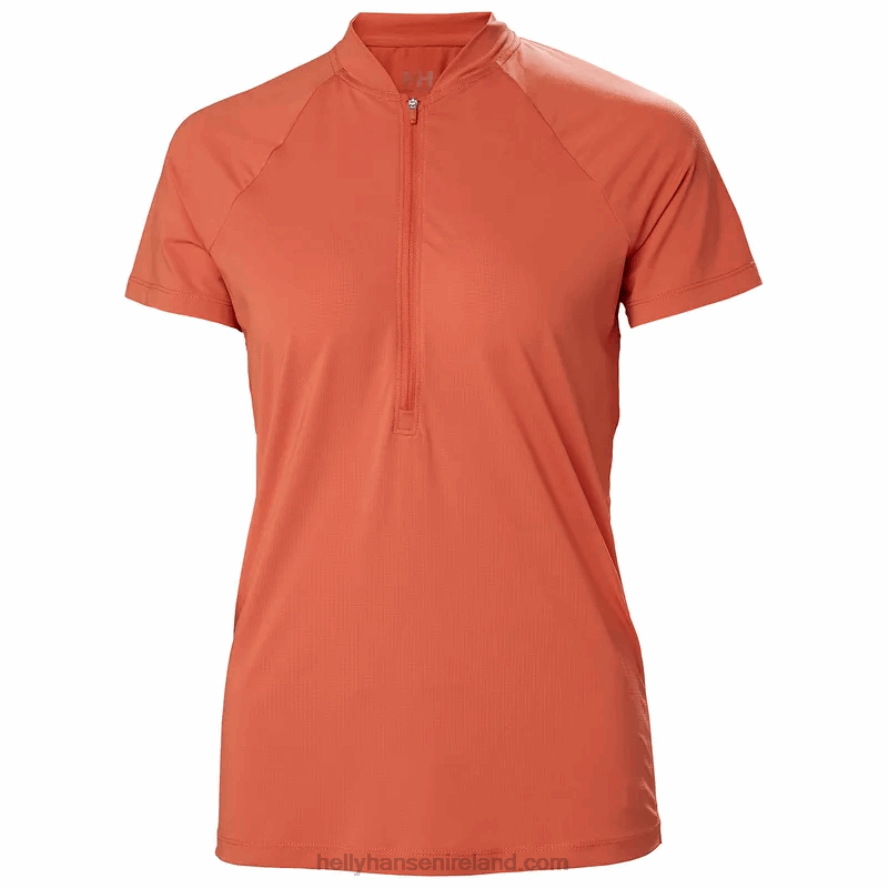 AZURITE/GREY FOG 8V222F2708 Helly-Hansen WOMEN'S SIREN HALF-ZIP QUICK-DRY T-SHIRT