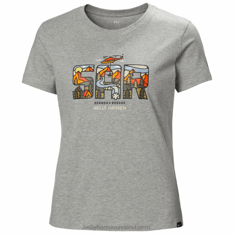 GREY MEL SQ 8V222F1940 Helly-Hansen WOMEN'S F2F ORGANIC COTTON T-SHIRT