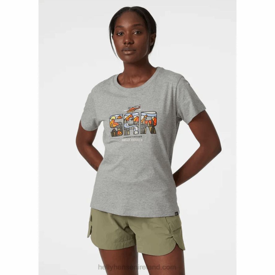 GREY MEL SQ 8V222F1940 Helly-Hansen WOMEN'S F2F ORGANIC COTTON T-SHIRT