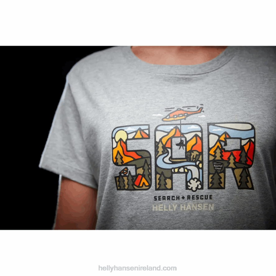 GREY MEL SQ 8V222F1940 Helly-Hansen WOMEN'S F2F ORGANIC COTTON T-SHIRT